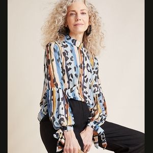 Melissa Leopard Blouse in Blue Motif